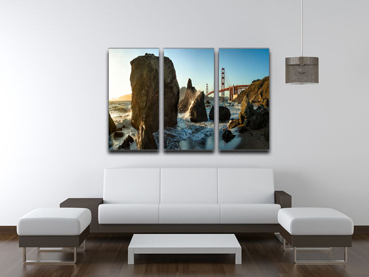 The Golden Gate Bridge 3 Split Panel Canvas Print - Canvas Art Rocks - 3