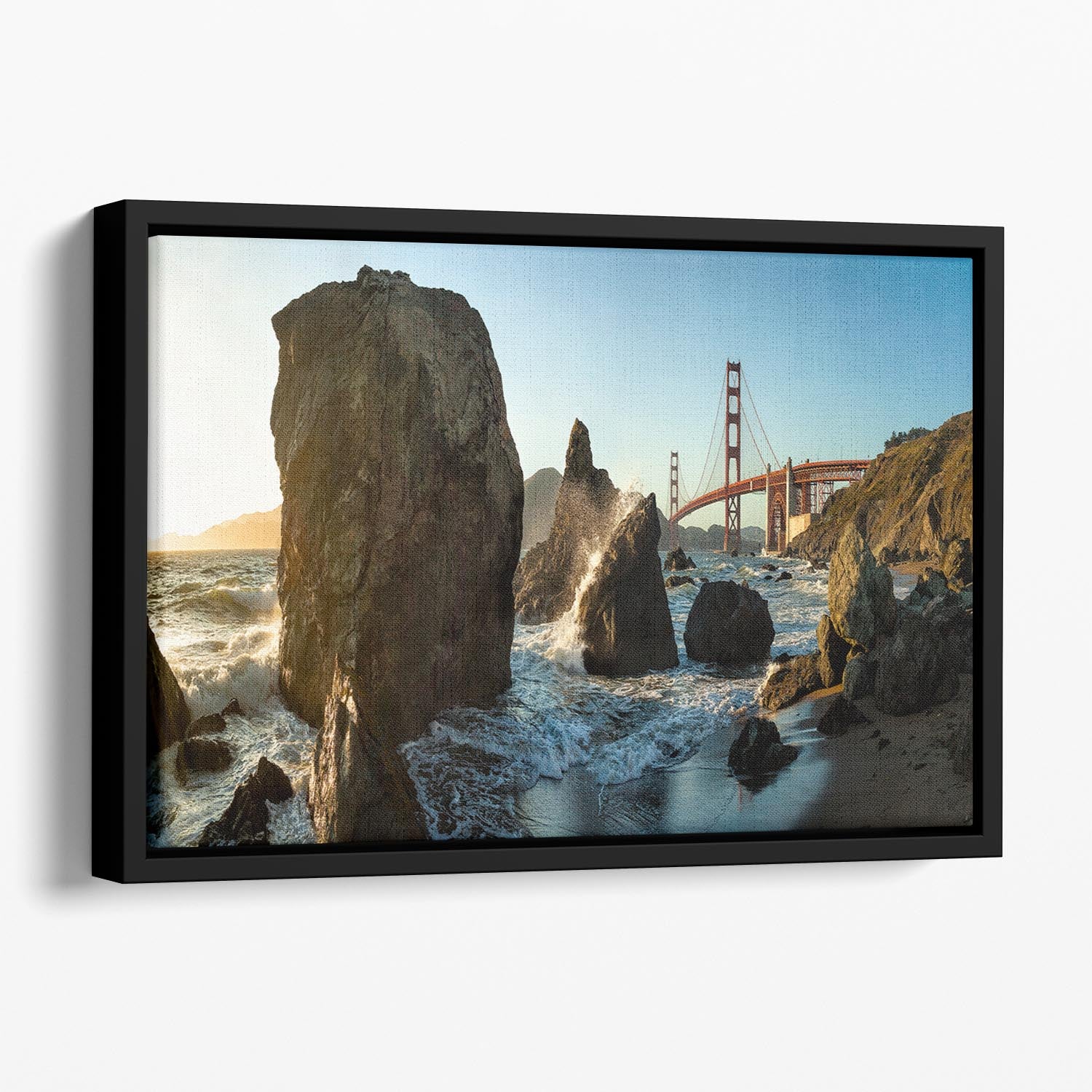 The Golden Gate Bridge Floating Framed Canvas - Canvas Art Rocks - 1