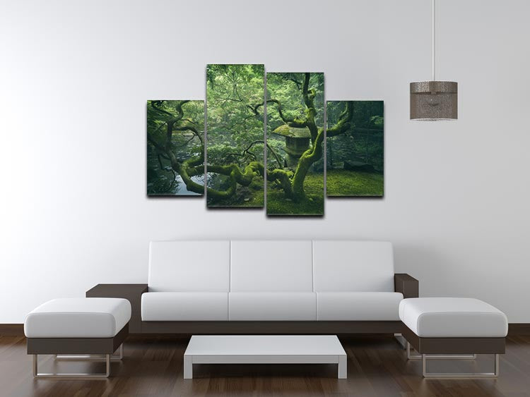 Japanese Tree 4 Split Panel Canvas - Canvas Art Rocks - 3