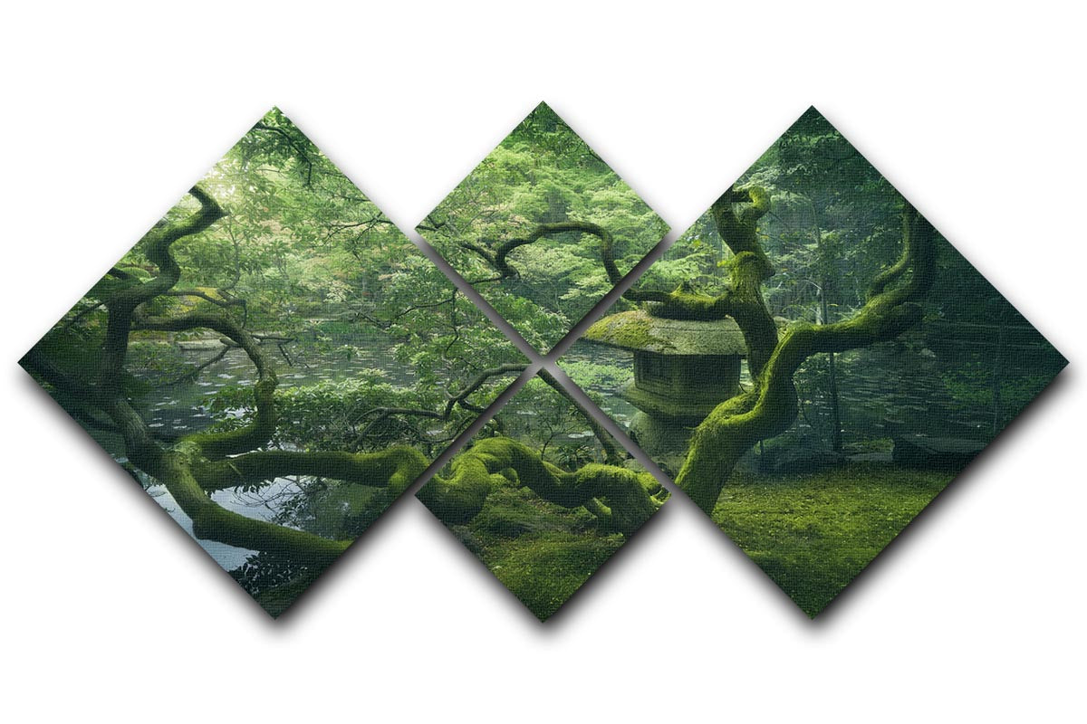Japanese Tree 4 Square Multi Panel Canvas - Canvas Art Rocks - 1