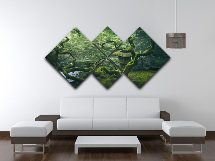 Japanese Tree 4 Square Multi Panel Canvas - Canvas Art Rocks - 3