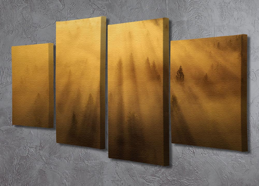 Morning In The Forest 4 Split Panel Canvas - Canvas Art Rocks - 2