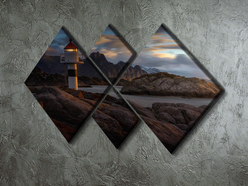 Lofoten Reflections 4 Square Multi Panel Canvas - Canvas Art Rocks - 2