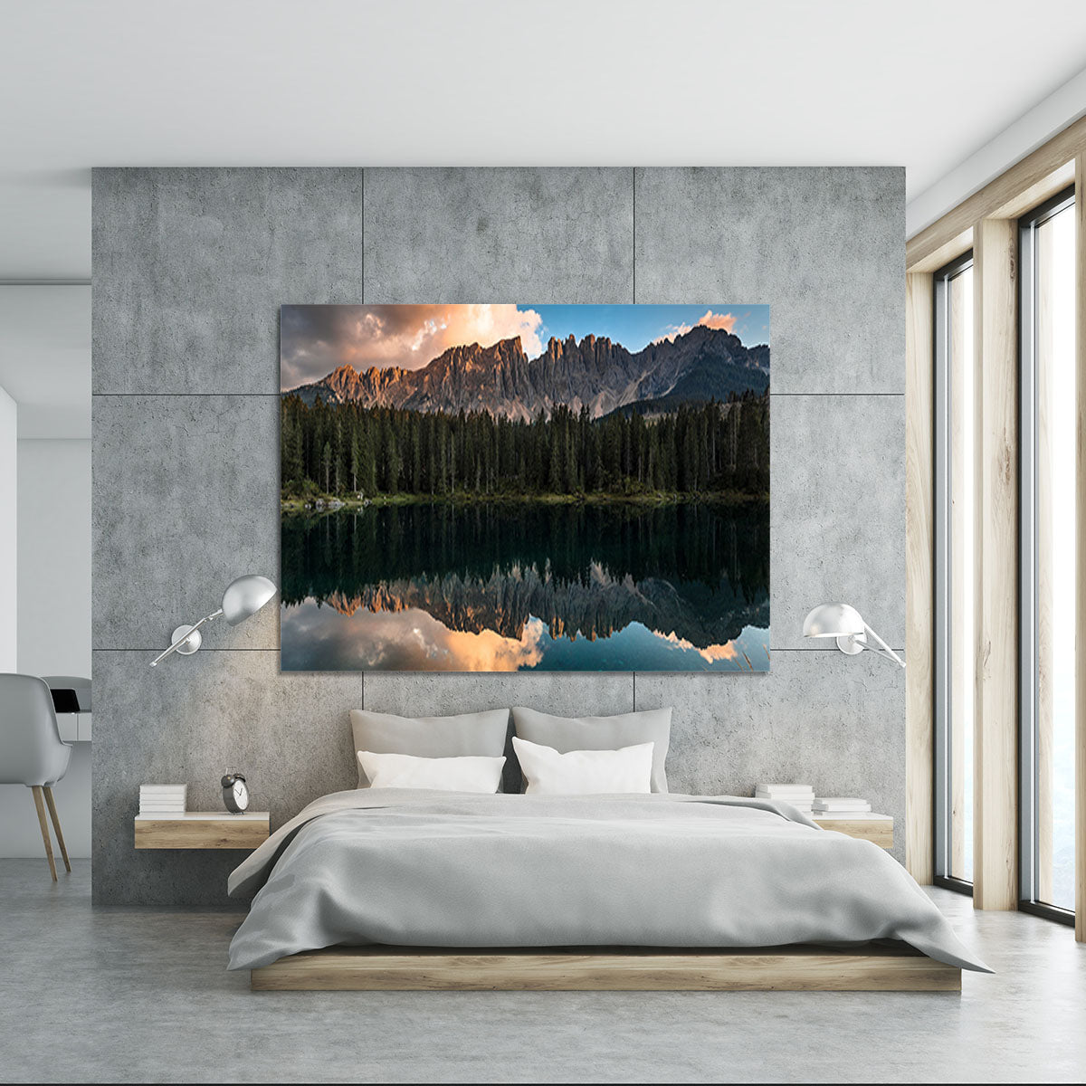 Sunset At Lake Carezza Canvas Print or Poster - Canvas Art Rocks - 5