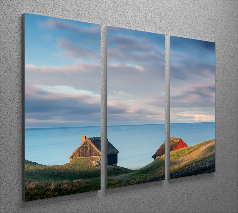 Cabins 3 Split Panel Canvas Print - Canvas Art Rocks - 2