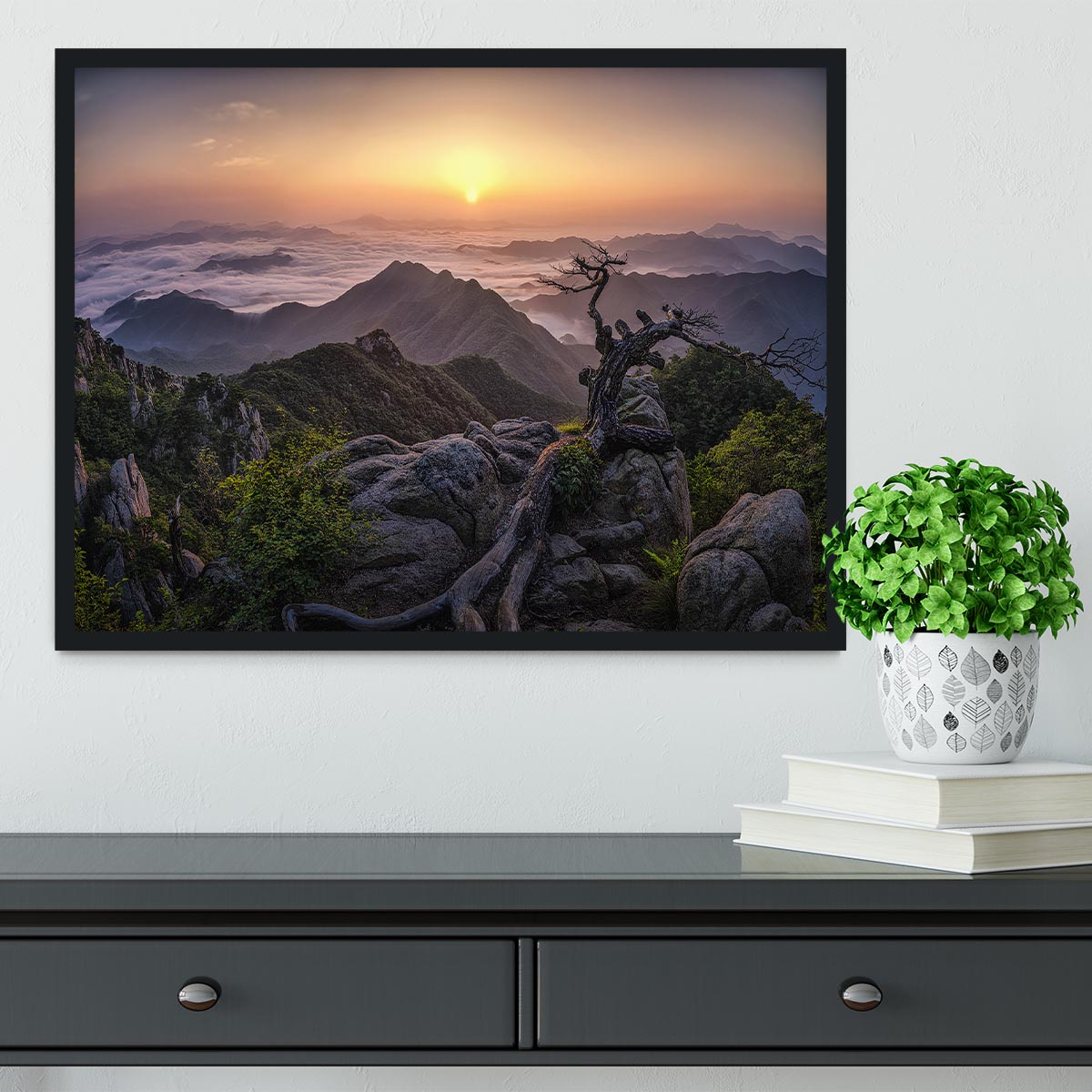 Sunrise On Top Framed Print - Canvas Art Rocks - 2
