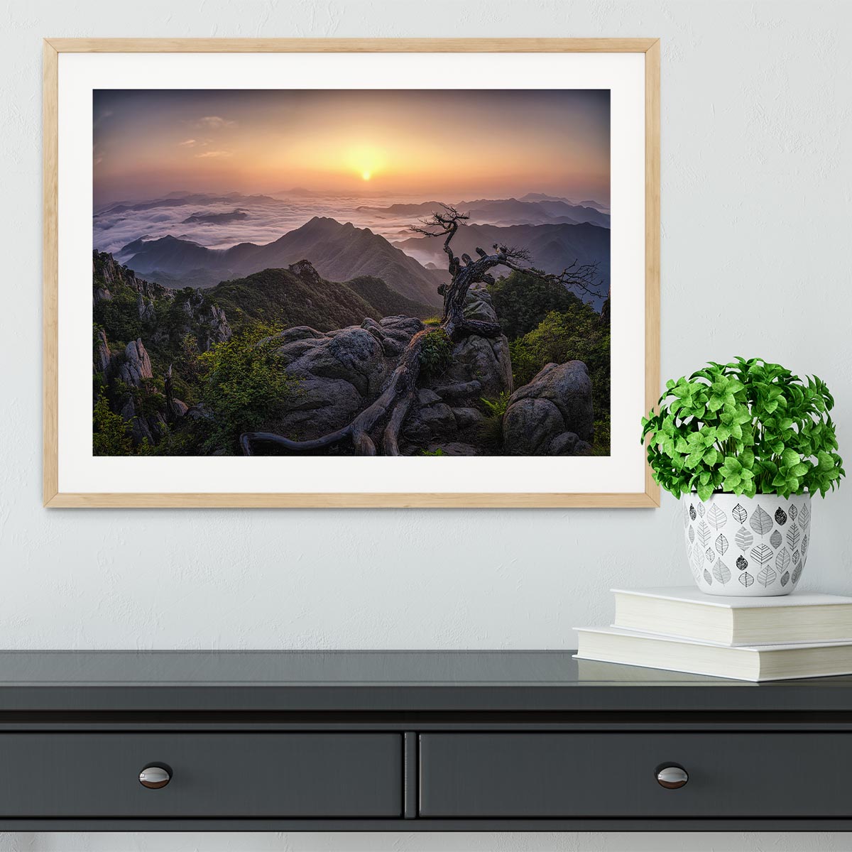 Sunrise On Top Framed Print - Canvas Art Rocks - 3