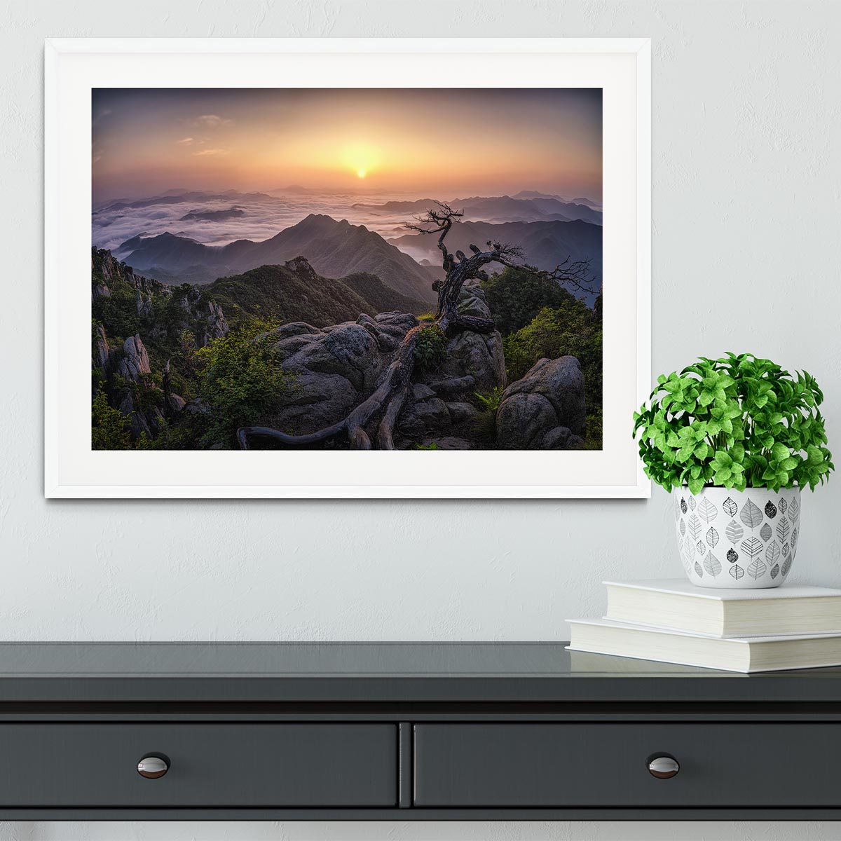 Sunrise On Top Framed Print - Canvas Art Rocks - 5