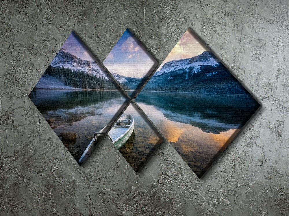 First Snow Emerald Lake 4 Square Multi Panel Canvas - Canvas Art Rocks - 2