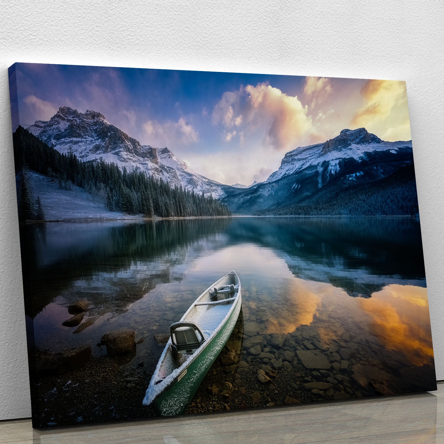 First Snow Emerald Lake Canvas Print or Poster - Canvas Art Rocks - 1
