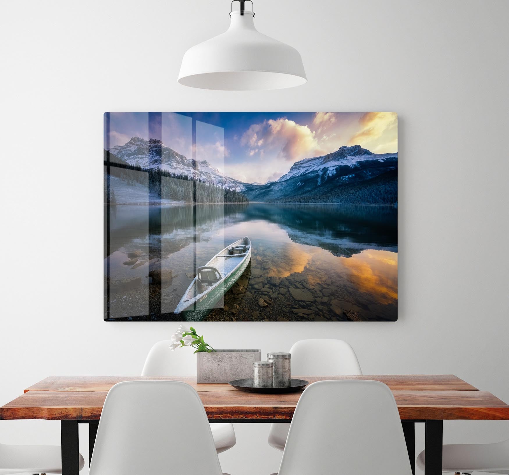 First Snow Emerald Lake HD Metal Print - Canvas Art Rocks - 2
