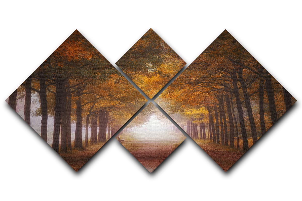 Foggy Autumn Dream 4 Square Multi Panel Canvas - Canvas Art Rocks - 1