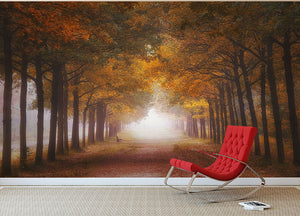 Foggy Autumn Dream Wall Mural Wallpaper - Canvas Art Rocks - 2