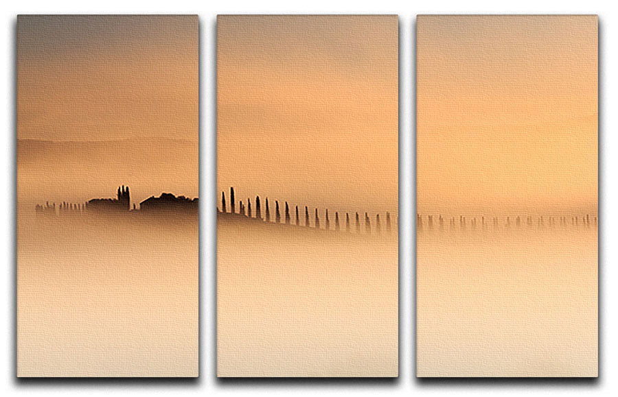 Foggy Sunrise 3 Split Panel Canvas Print - Canvas Art Rocks - 1