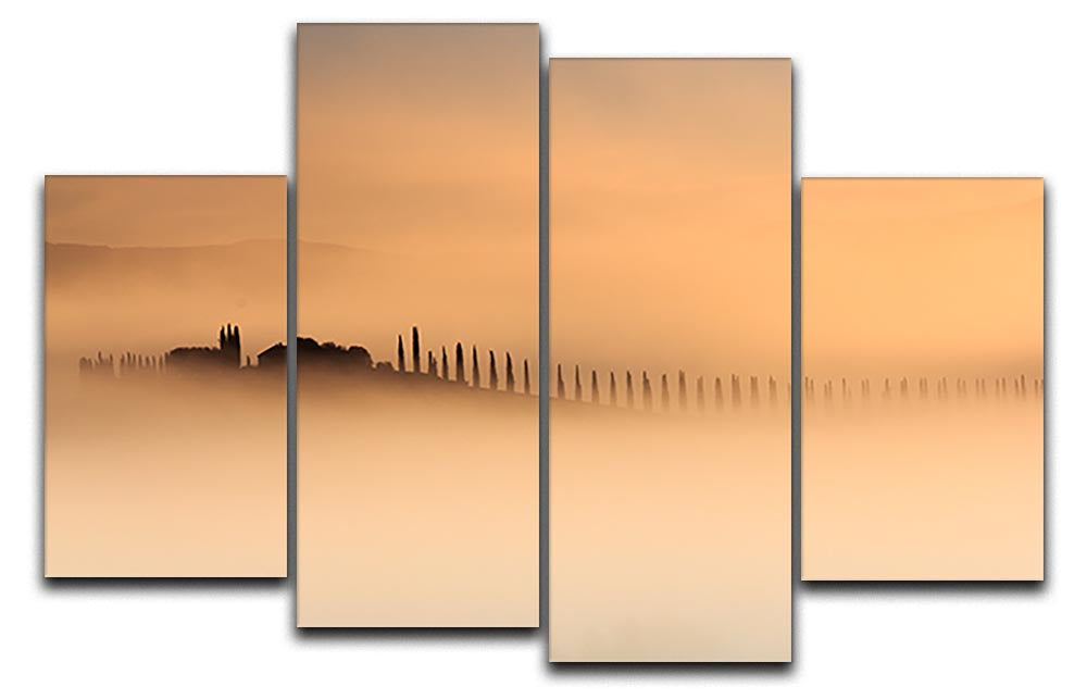 Foggy Sunrise 4 Split Panel Canvas - Canvas Art Rocks - 1