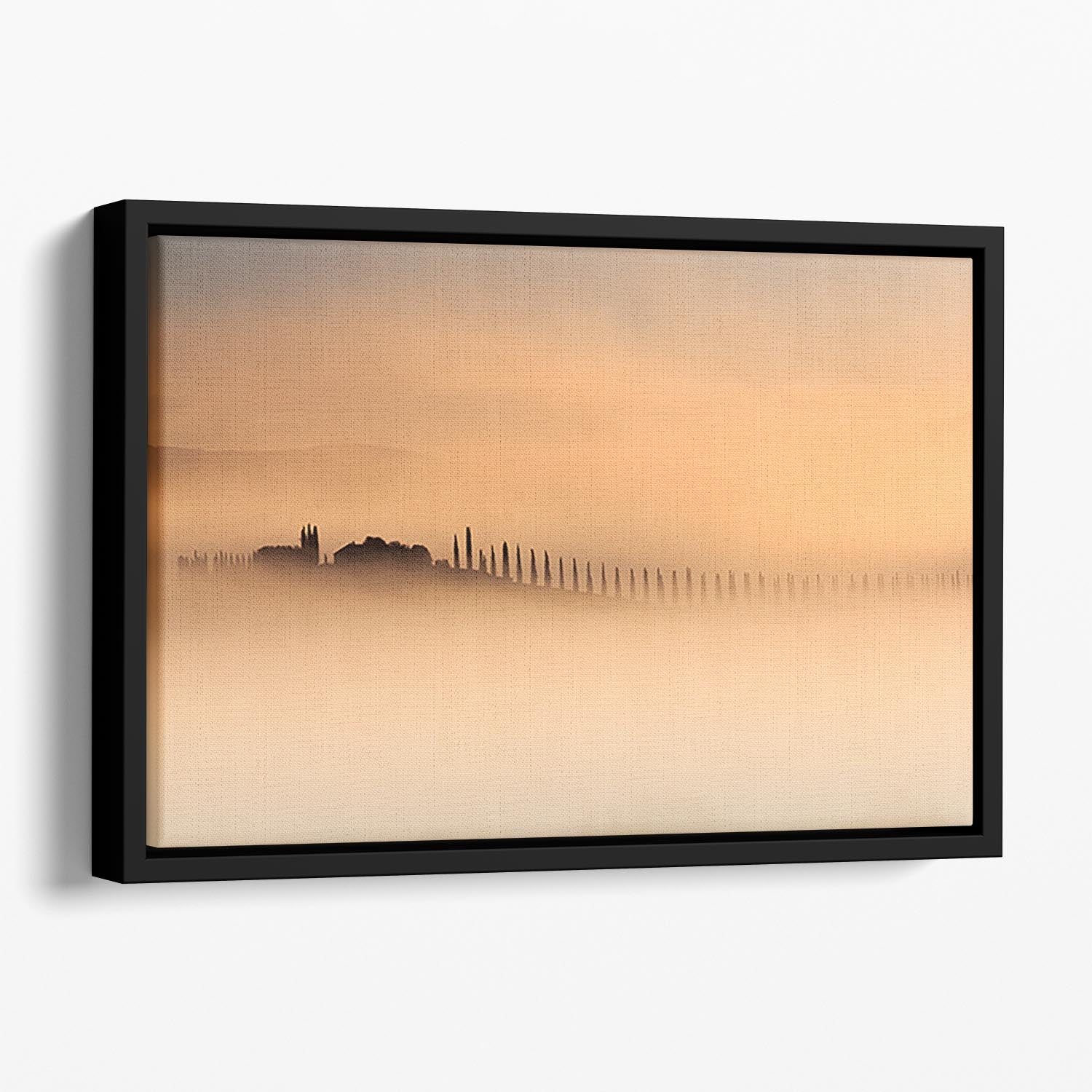 Foggy Sunrise Floating Framed Canvas - Canvas Art Rocks - 1