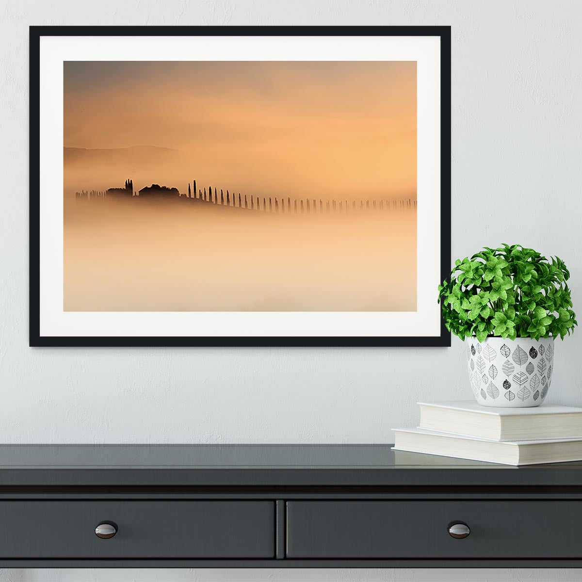 Foggy Sunrise Framed Print - Canvas Art Rocks - 1