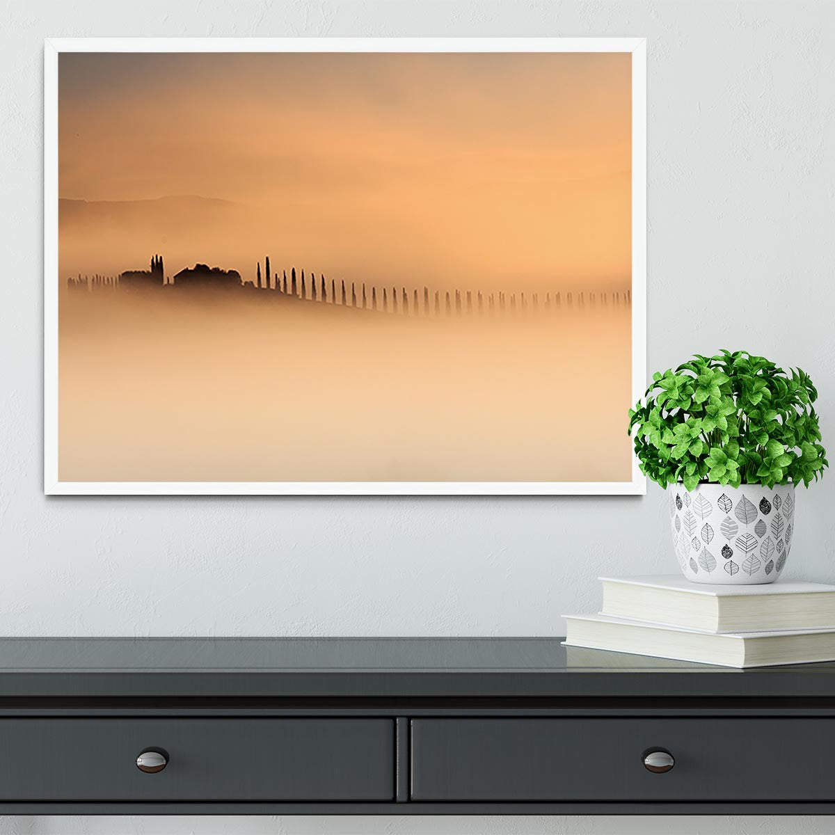 Foggy Sunrise Framed Print - Canvas Art Rocks -6