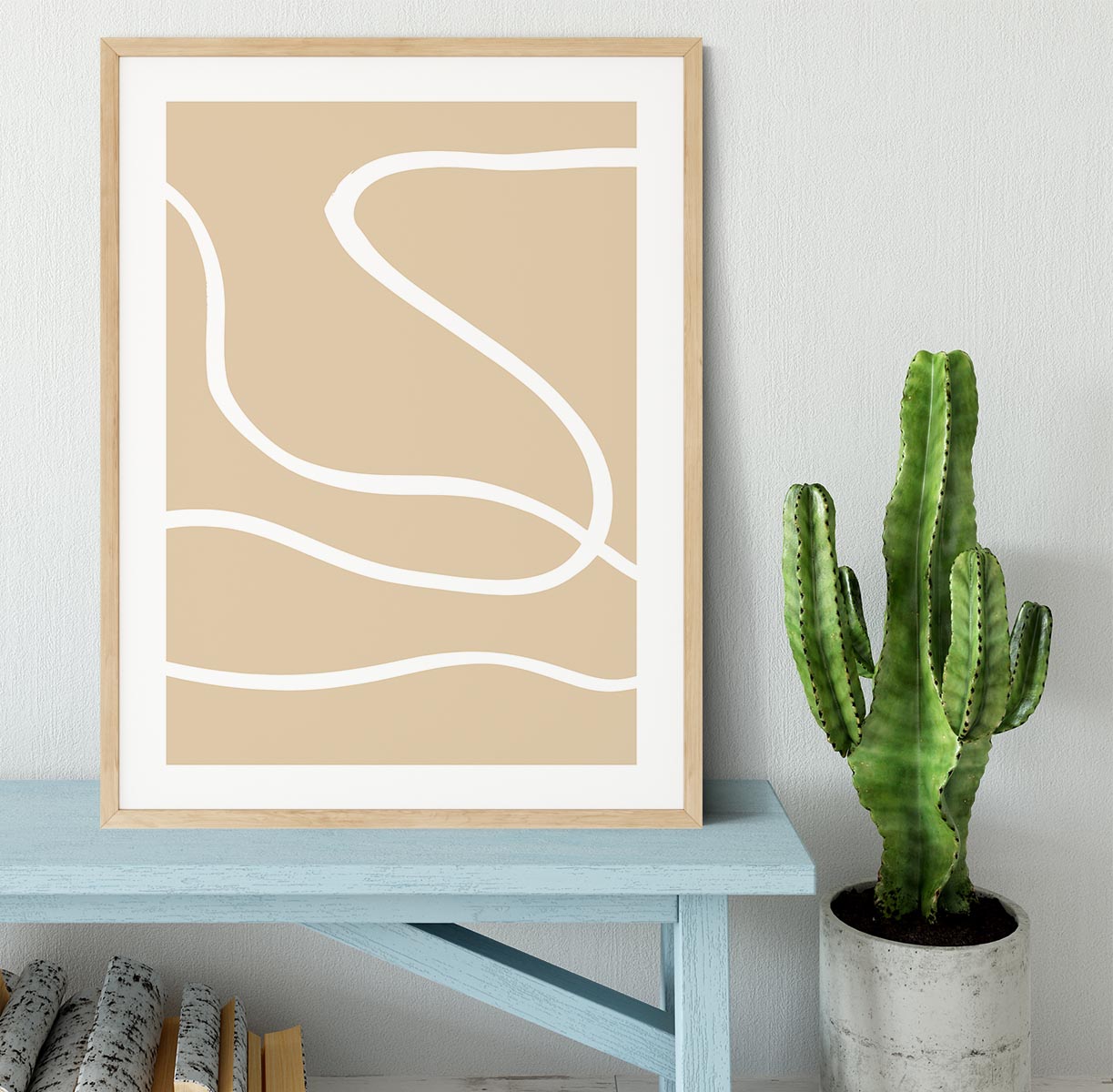 Beige Lines 01 Framed Print - 1x - 3