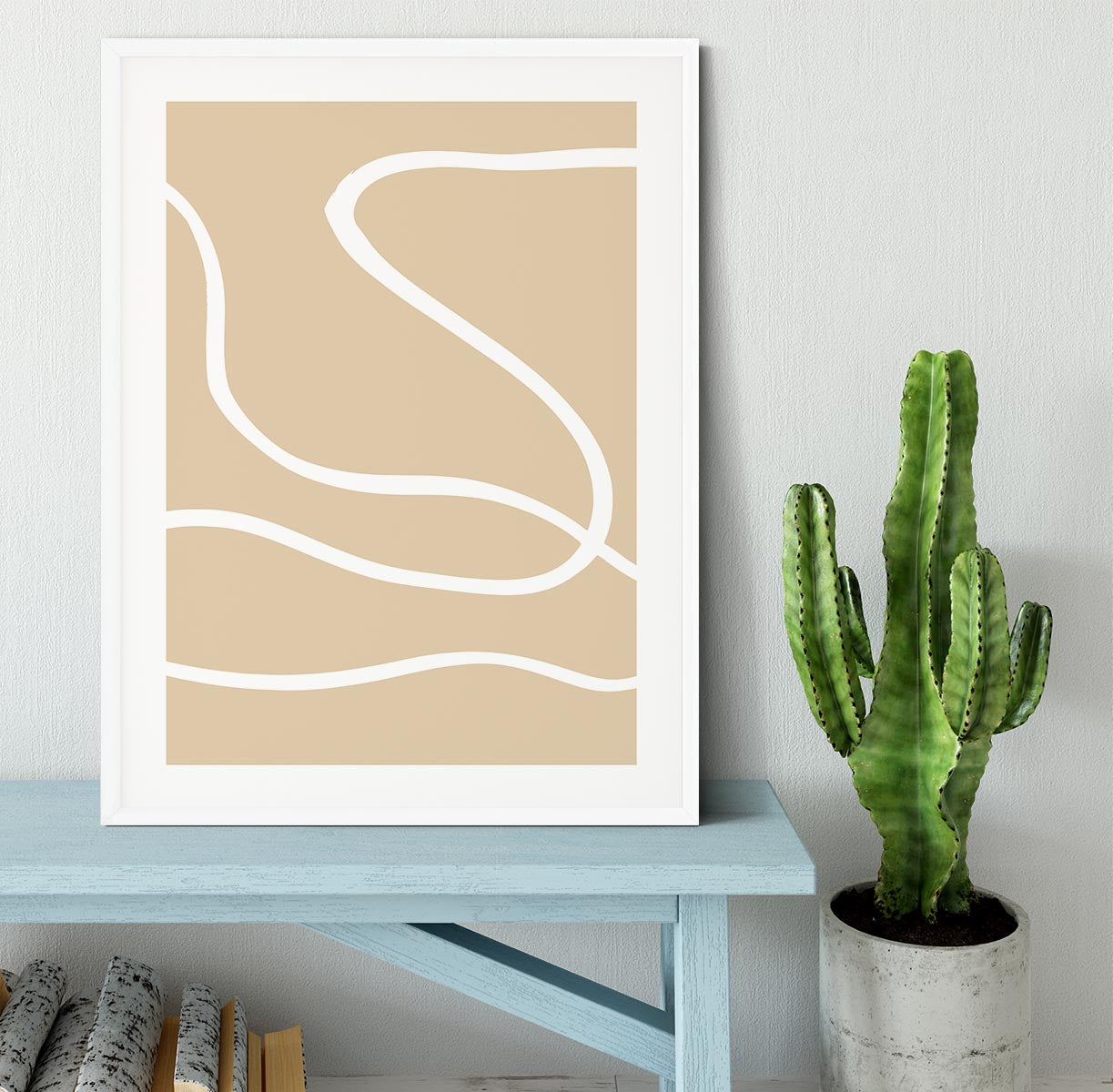 Beige Lines 01 Framed Print - 1x - 5