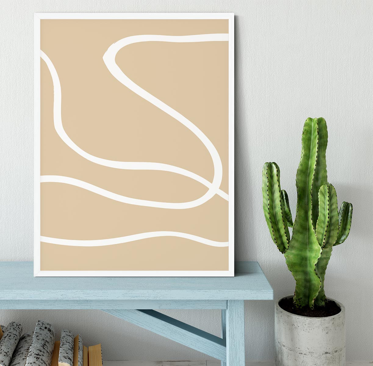 Beige Lines 01 Framed Print - 1x -6