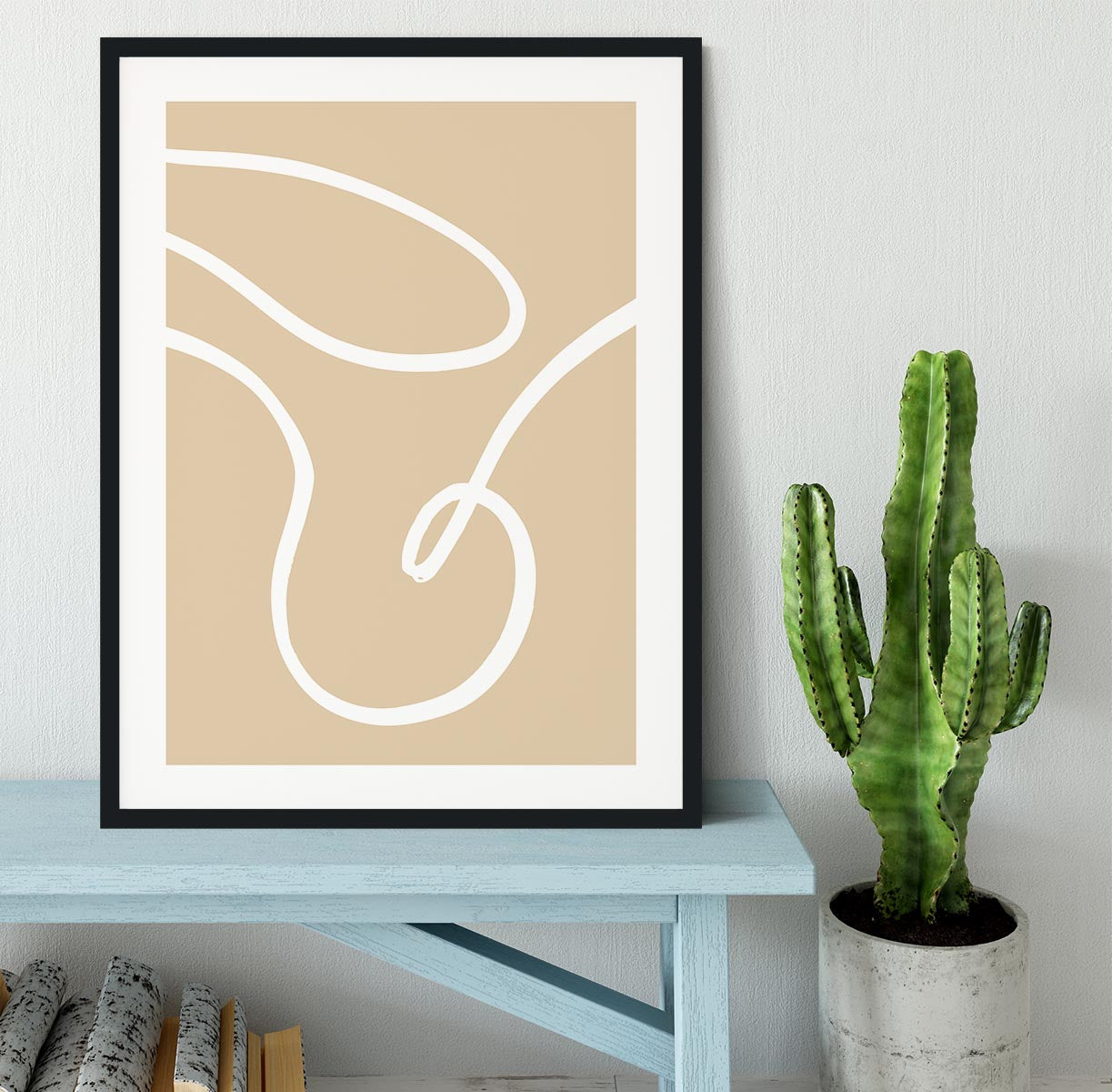 Beige Lines 02 Framed Print - 1x - 1