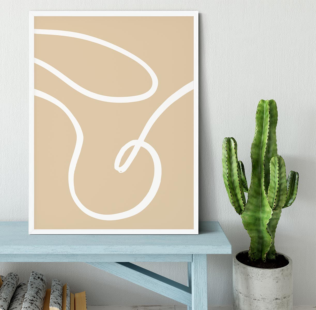 Beige Lines 02 Framed Print - 1x -6