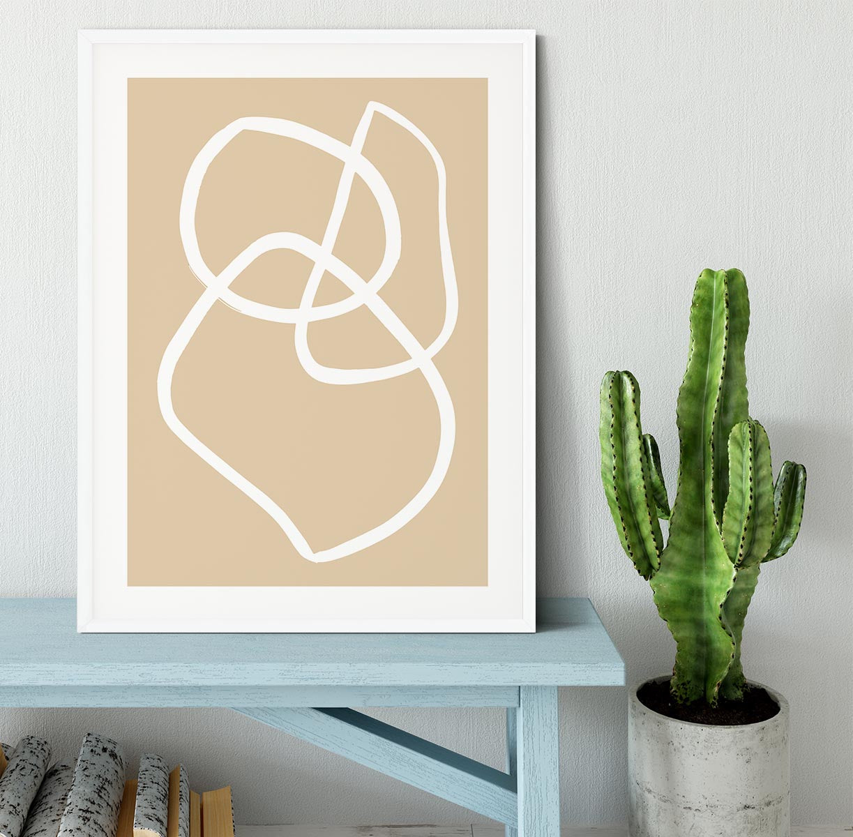 Beige Lines 03 Framed Print - 1x - 5