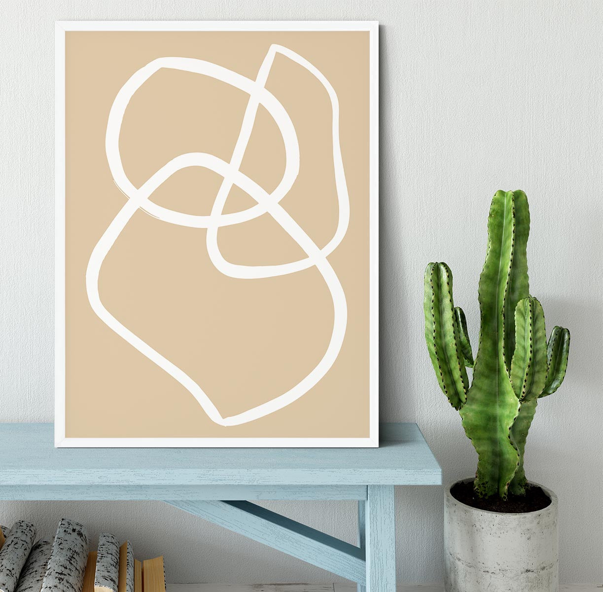 Beige Lines 03 Framed Print - 1x -6