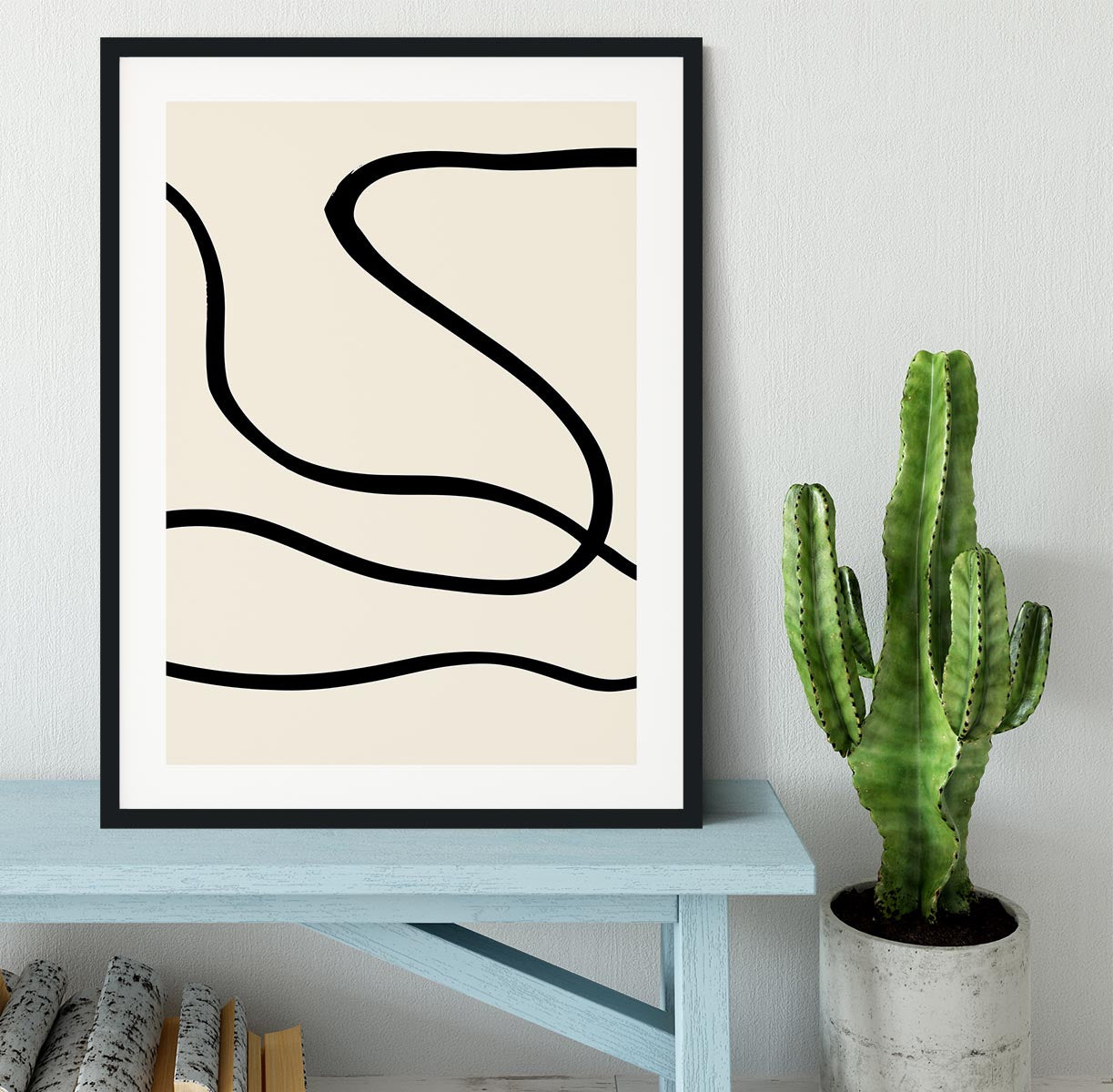 Black Lines 01 Framed Print - Canvas Art Rocks - 1