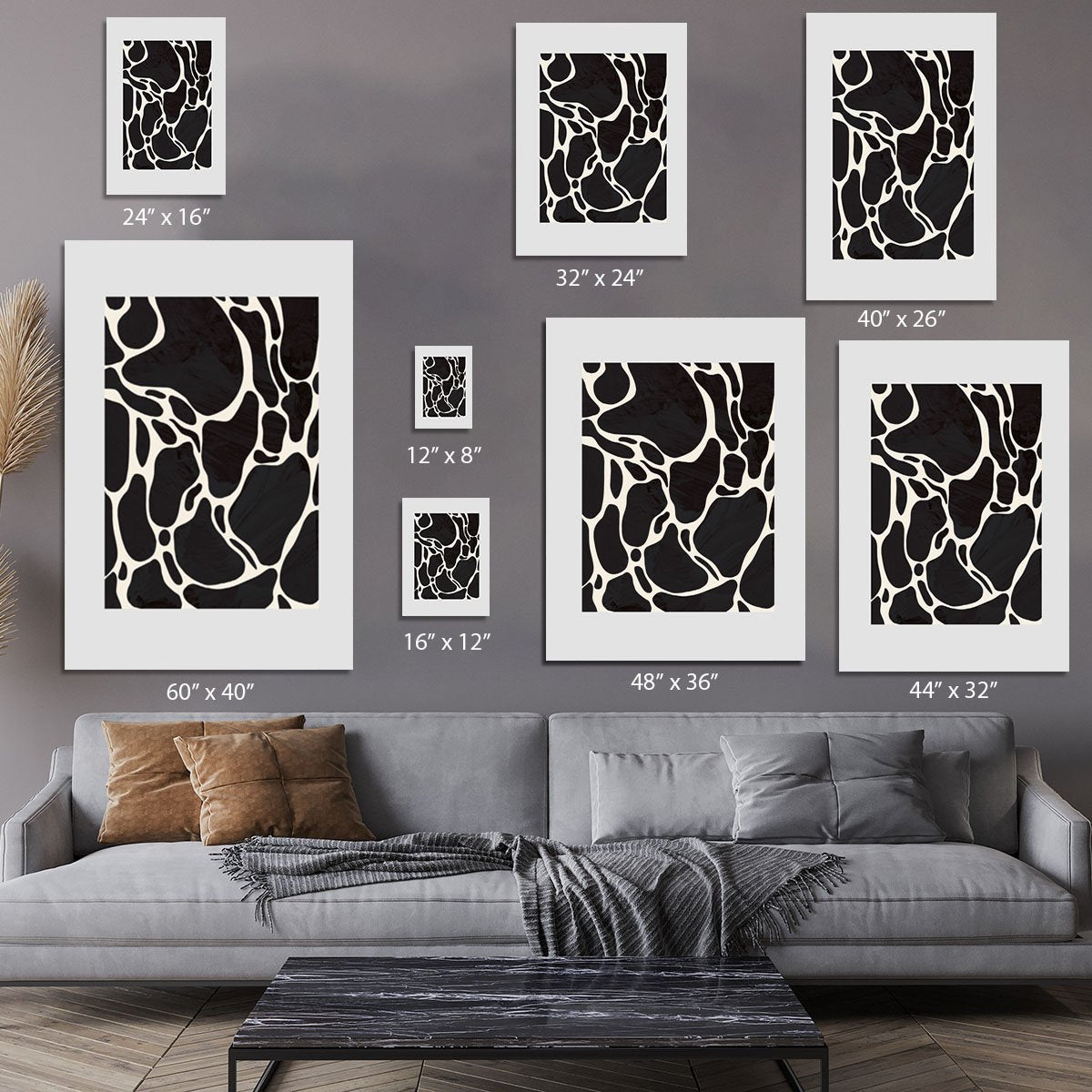Giraffe Grey Canvas Print or Poster - Canvas Art Rocks - 7