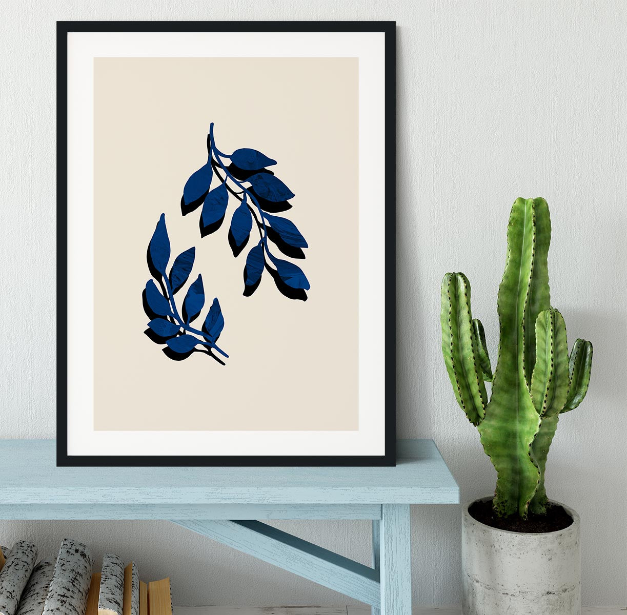 Blue Twig Brush Framed Print - 1x - 1