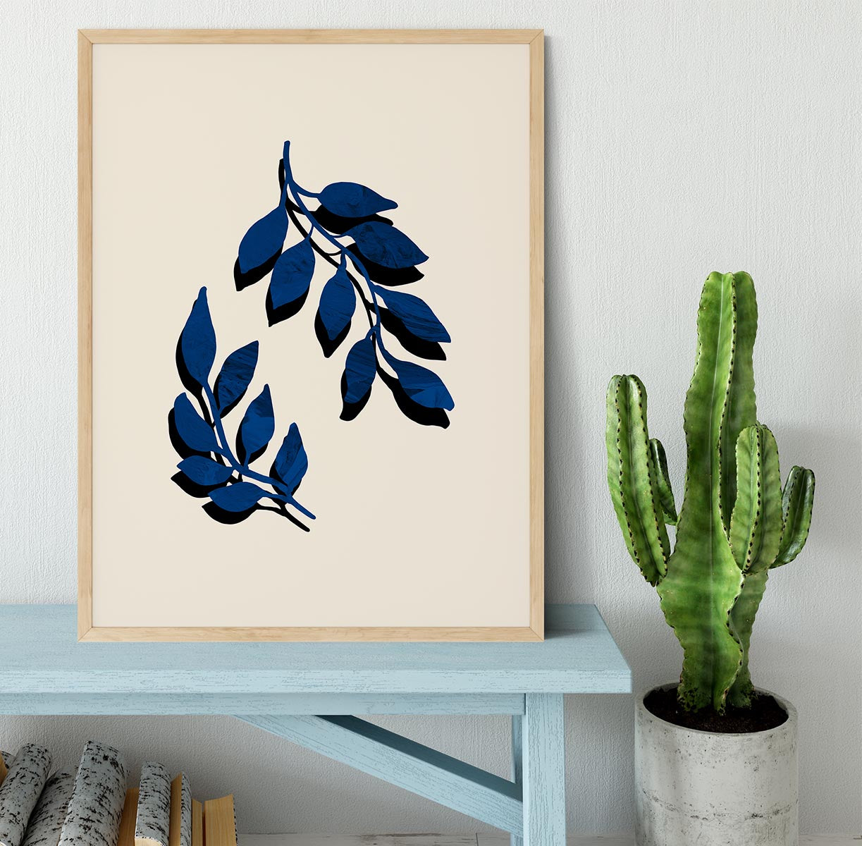 Blue Twig Brush Framed Print - 1x - 4