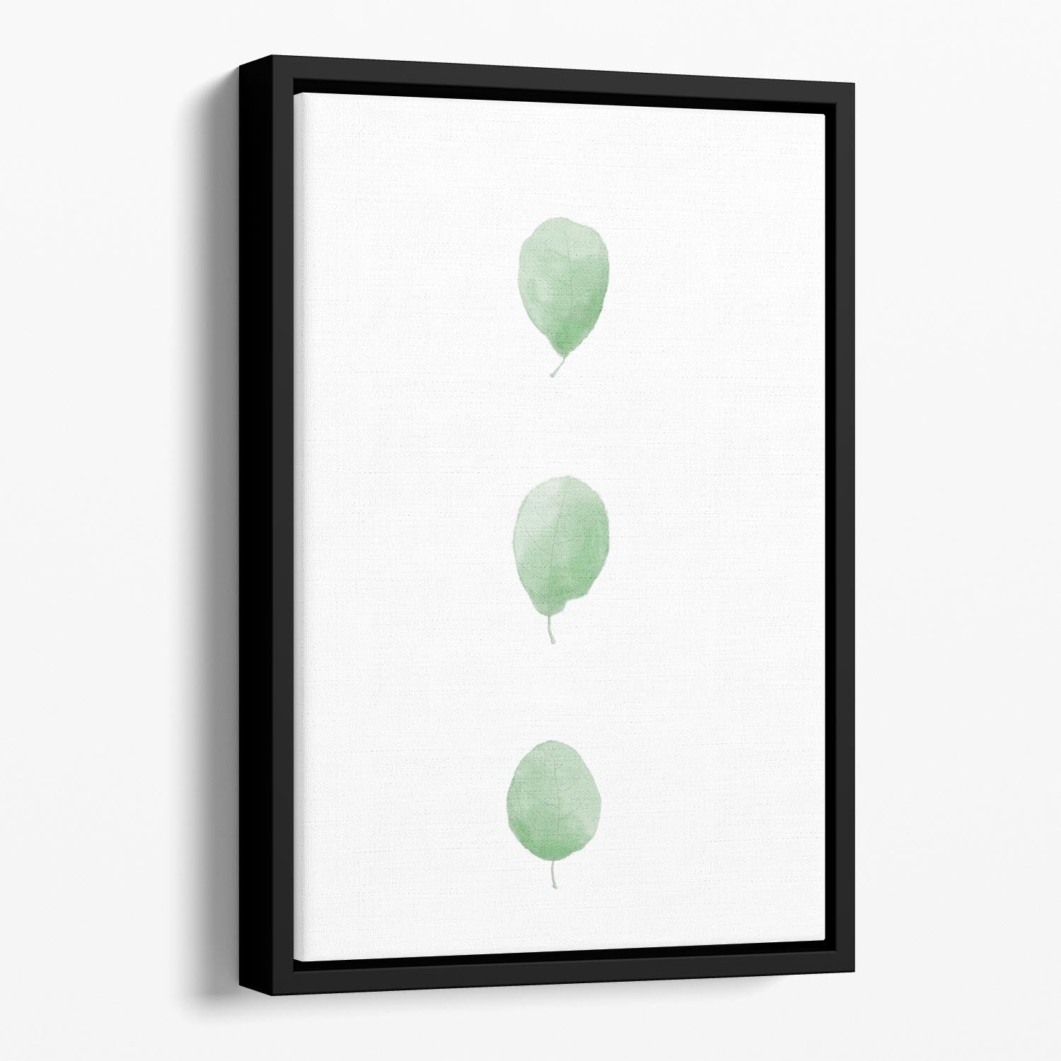 Birch Leaves in Row Floating Framed Canvas - Canvas Art Rocks - 1