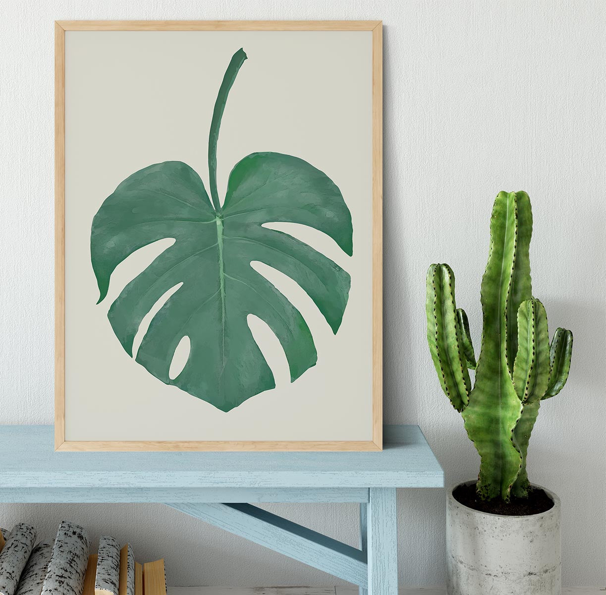 Monstera Aqua 05 Framed Print - Canvas Art Rocks - 4