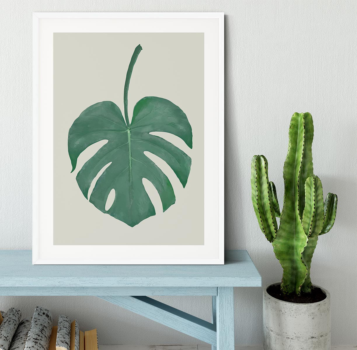 Monstera Aqua 05 Framed Print - Canvas Art Rocks - 5