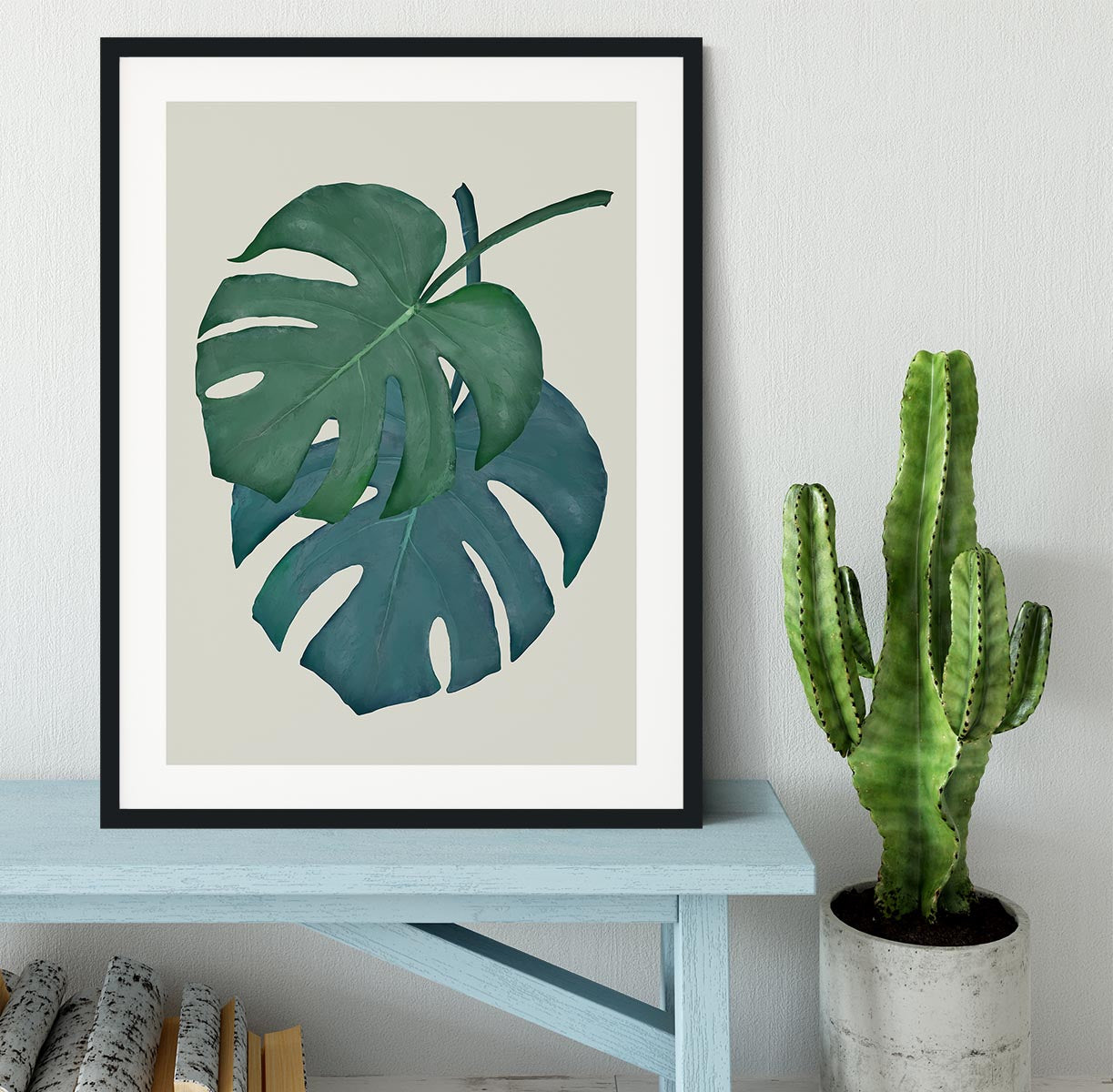 Monstera Aqua 06 Framed Print - Canvas Art Rocks - 1