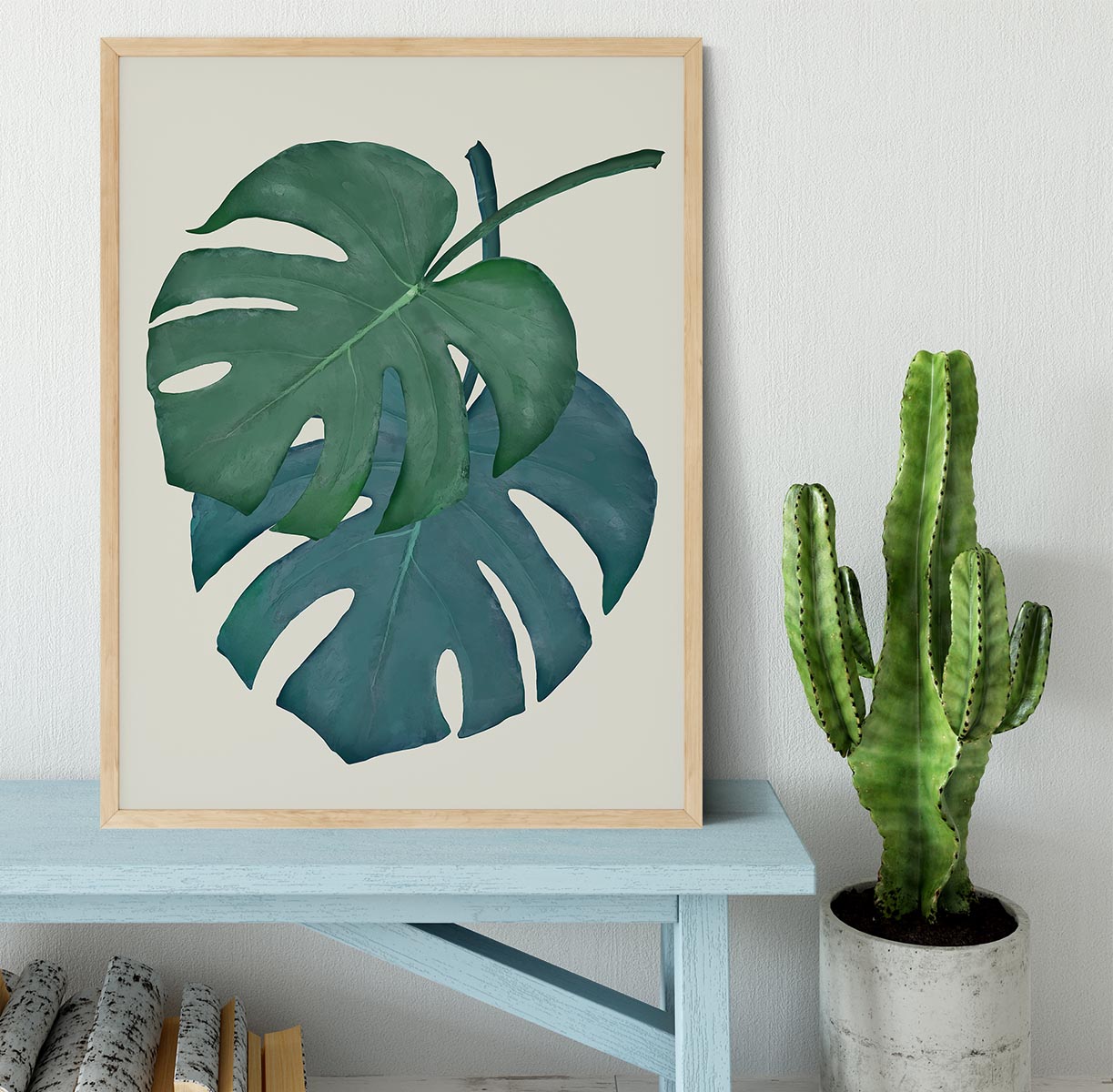 Monstera Aqua 06 Framed Print - Canvas Art Rocks - 4