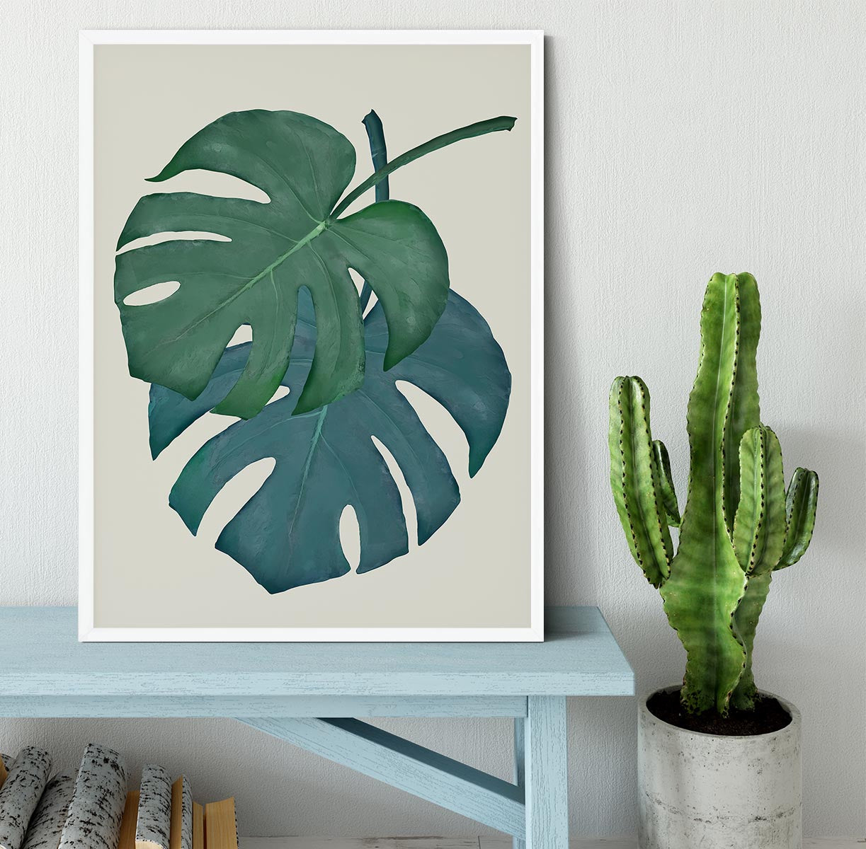 Monstera Aqua 06 Framed Print - Canvas Art Rocks -6