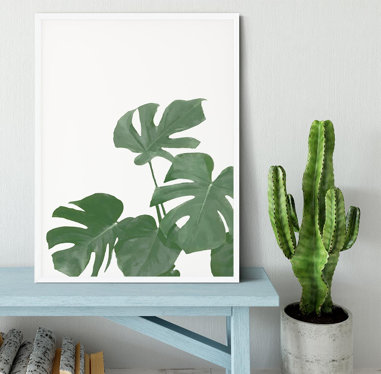 Monstera Aqua 04 Framed Print - Canvas Art Rocks -6