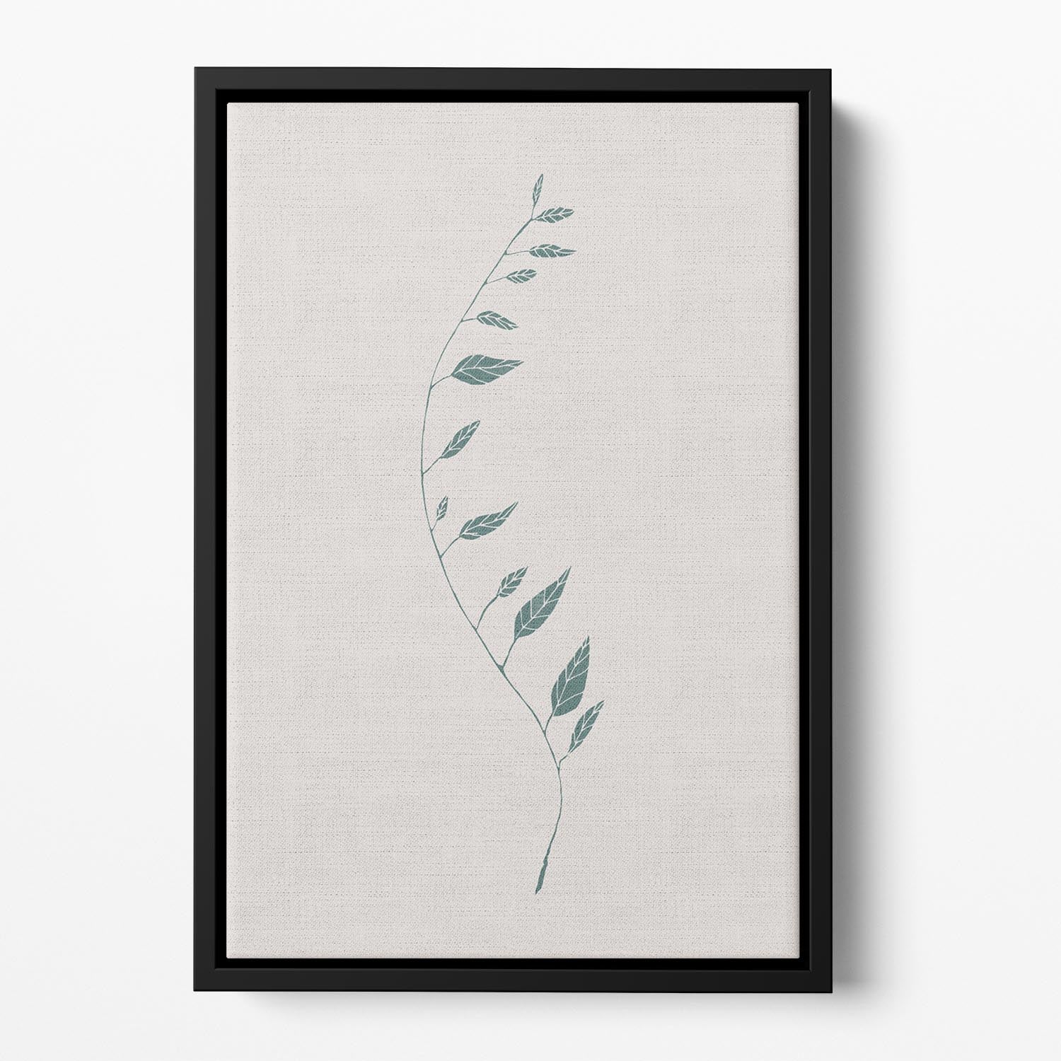 Wavy Branch Green Floating Framed Canvas - Canvas Art Rocks - 2