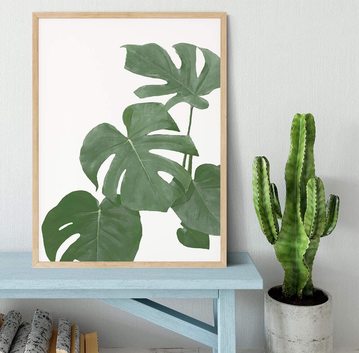 Monstera Aqua 03 Framed Print - Canvas Art Rocks - 4