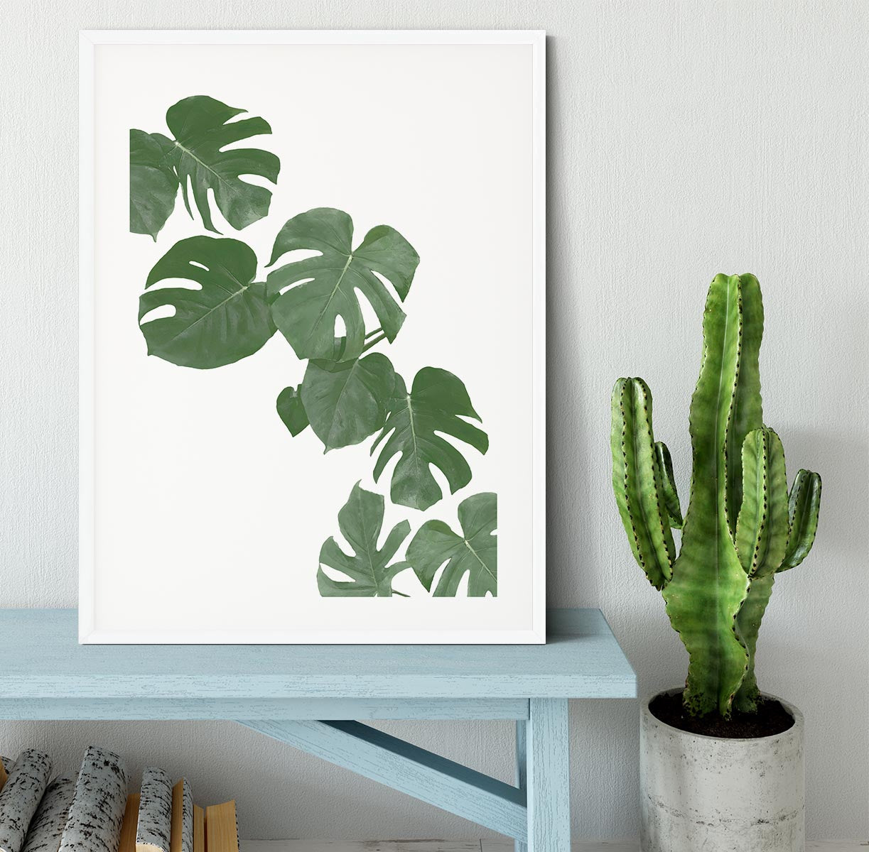 Monstera Aqua 02 Framed Print - Canvas Art Rocks - 5