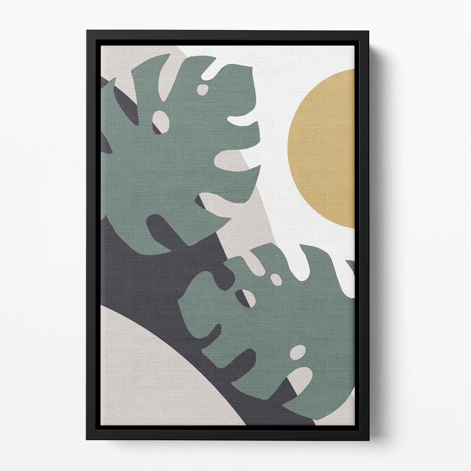 Monstera Cut Out 01 Floating Framed Canvas - Canvas Art Rocks - 2