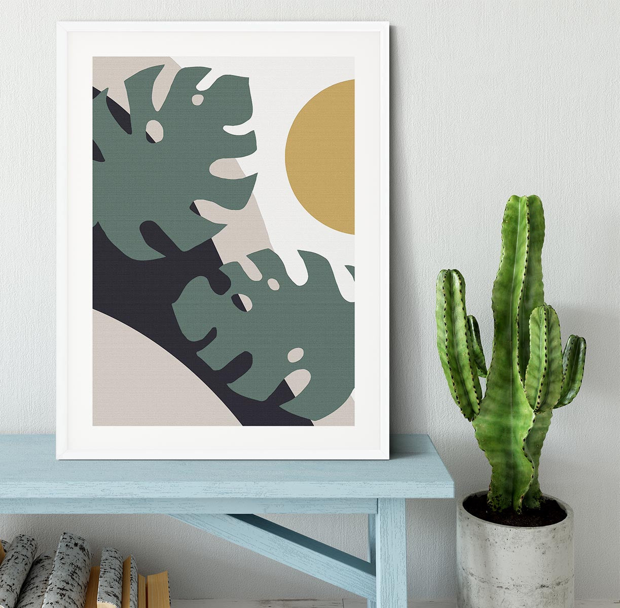 Monstera Cut Out 01 Framed Print - Canvas Art Rocks - 5