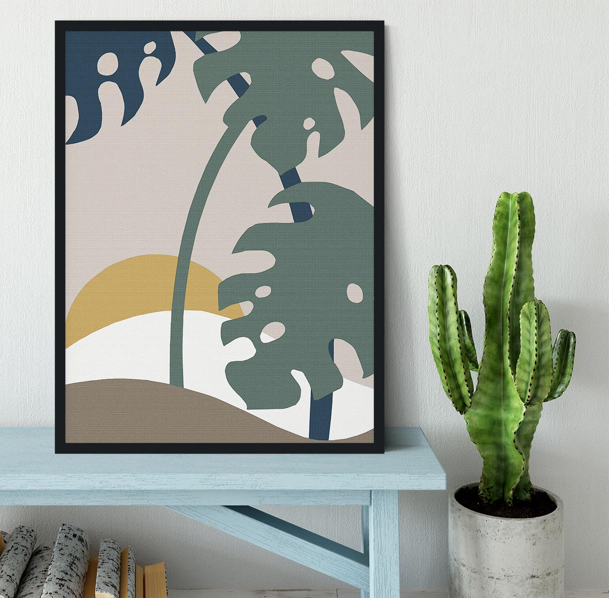 Monstera Cut Out 02 Framed Print - Canvas Art Rocks - 2