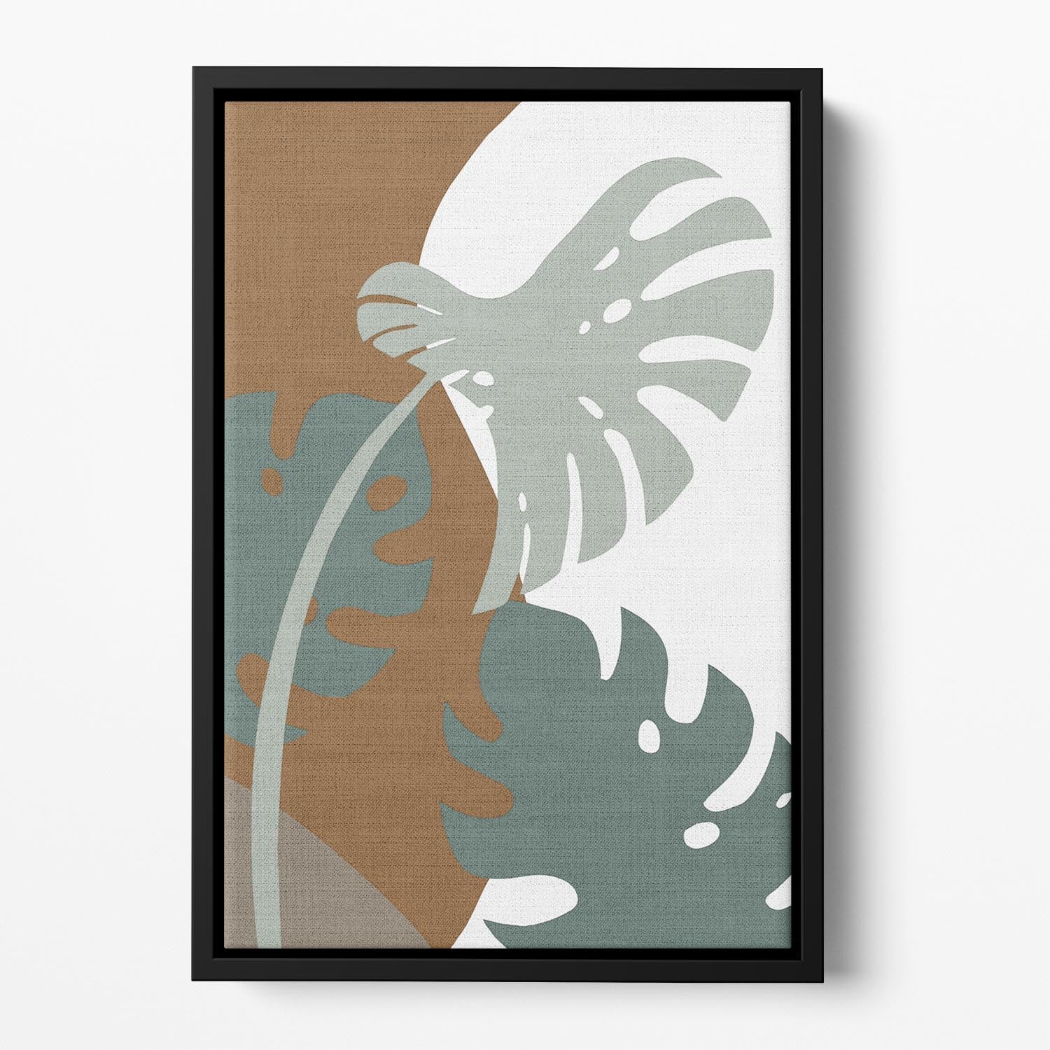 Monstera Cut Out 03 Floating Framed Canvas - Canvas Art Rocks - 2