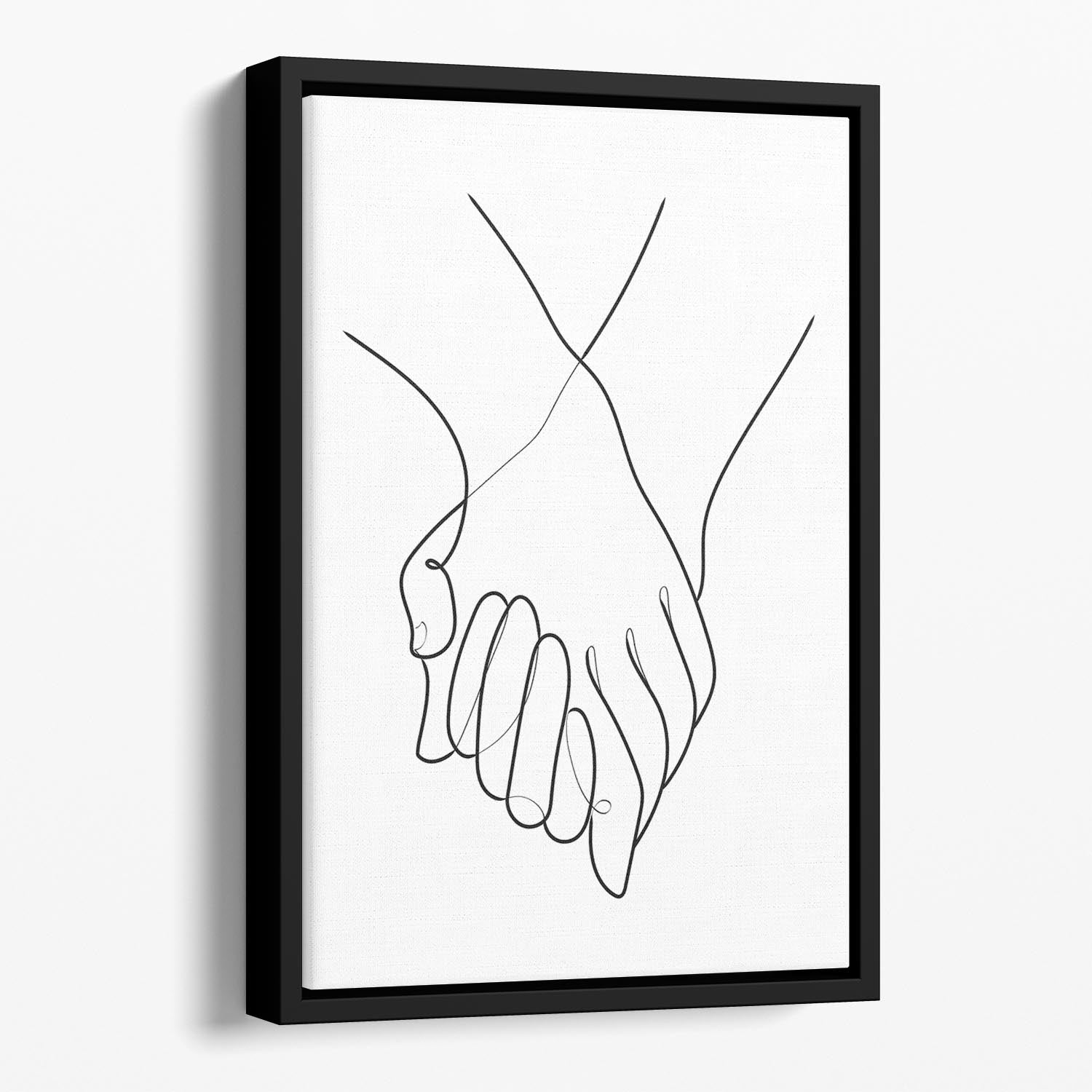 Holding Hands Lines Floating Framed Canvas - Canvas Art Rocks - 1