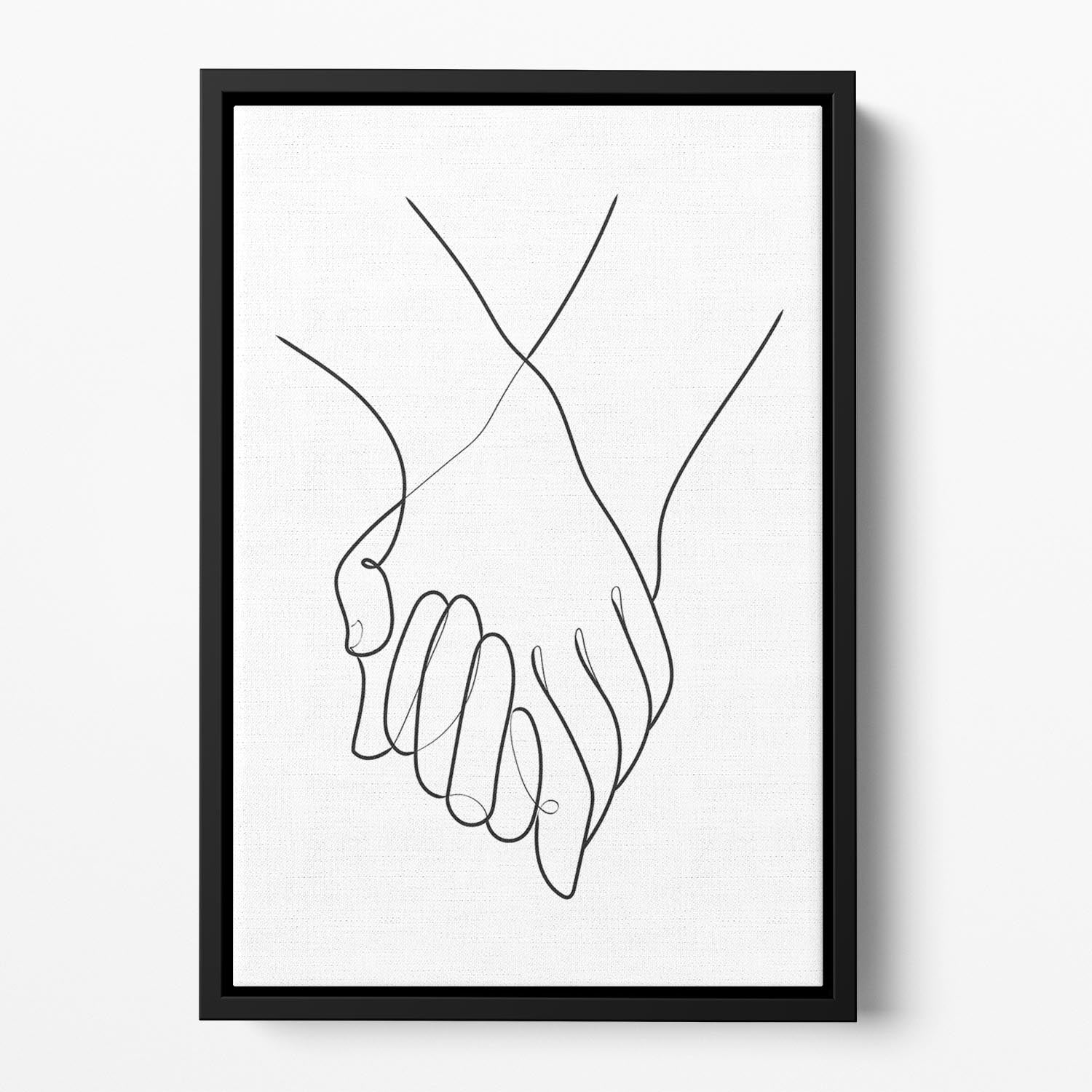 Holding Hands Lines Floating Framed Canvas - Canvas Art Rocks - 2