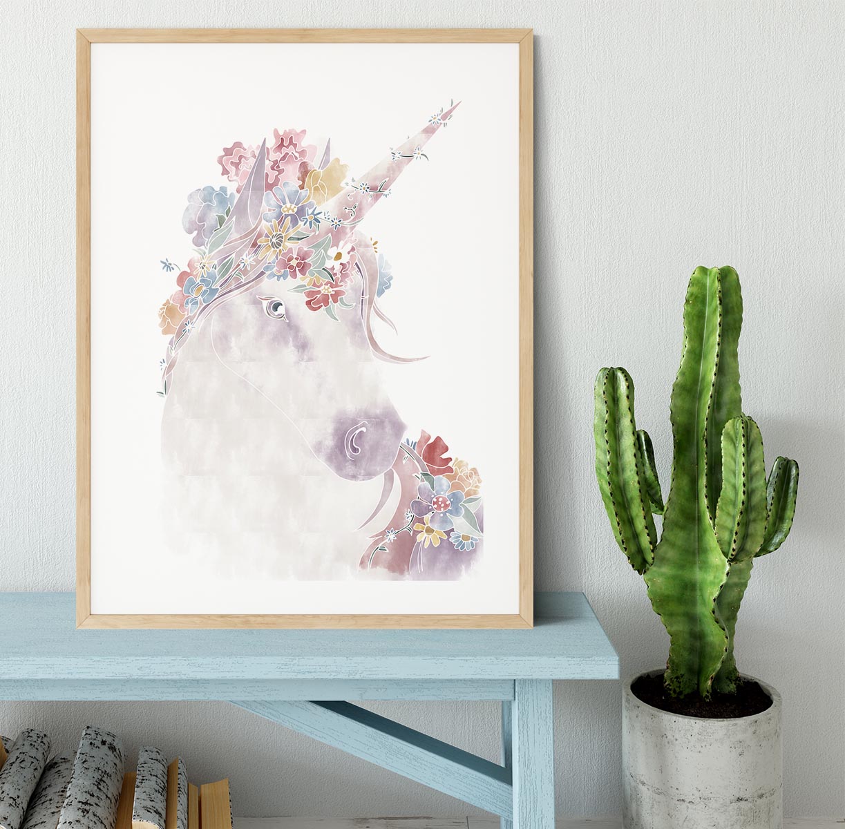 Unicorn Floral Framed Print - Canvas Art Rocks - 3